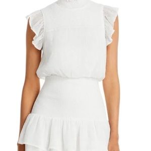 Aqua white ruffle dress